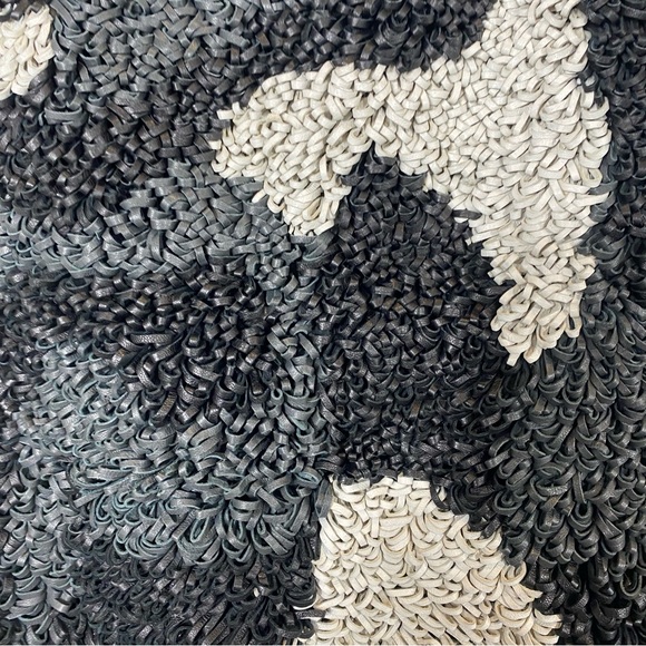 Fendi Vintage Leather Fringe Appliqué Pencil Skirt Size IT 40 US 4 Black White - Picture 3 of 6